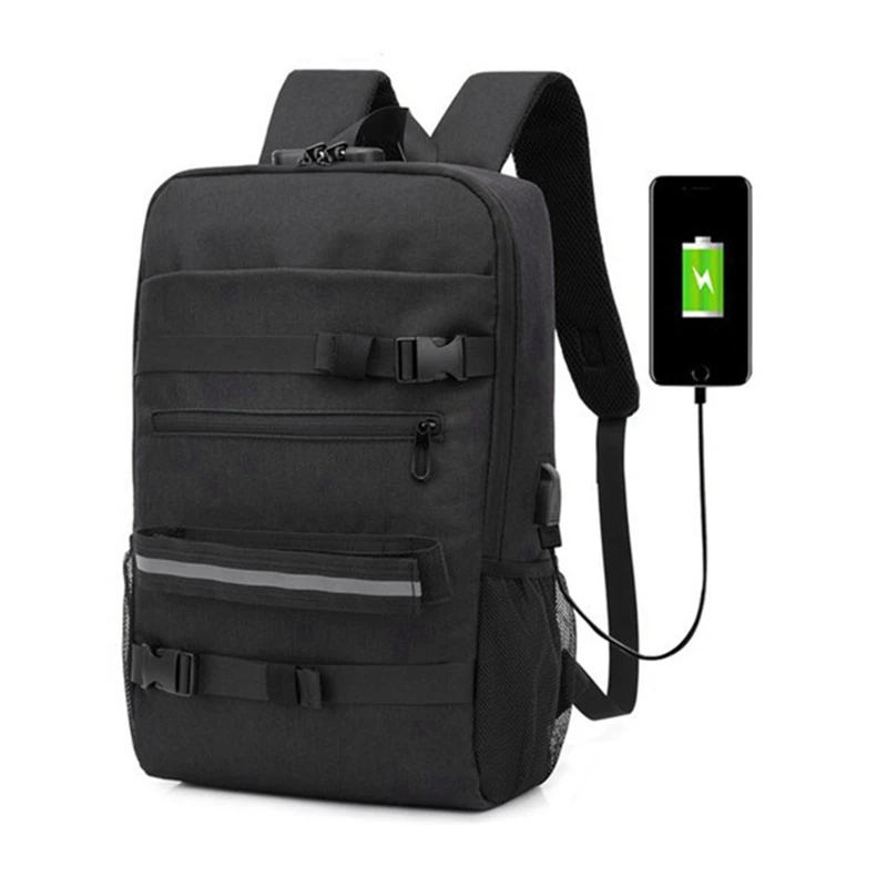 Рюкзак для ноутбука с защитой от кражи Usb 15,6, сумки для ноутбука, уличный рюкзак с замком безопасности и Usb зарядкой, декорированный светоотражающей полосой