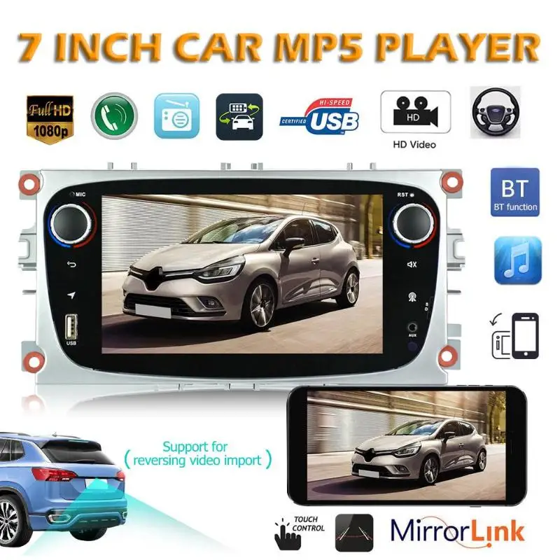 7 дюймов Android 8,1 2+ 32G Автомобильная Стереосистема радио, Bluetooth, gps Navi USB MP5 плеер gps WI-FI Bluetooth FM Авто Аудио плеер стерео