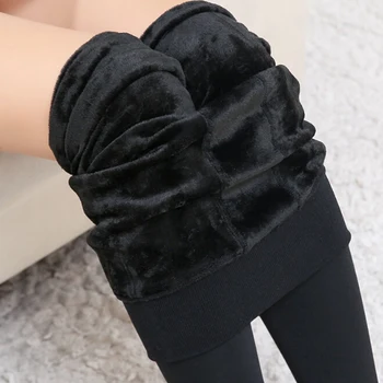 

Fashion Leggings Women Girls Warm Winter Bright Velvet Knitted Thick Legging Super Elastic Pants
