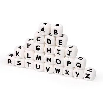 

12mm 10pcs Silicone letters Beads Baby Teether Beads For Personalized Name DIY Rodent Chewing Alphabet Bead Baby Products
