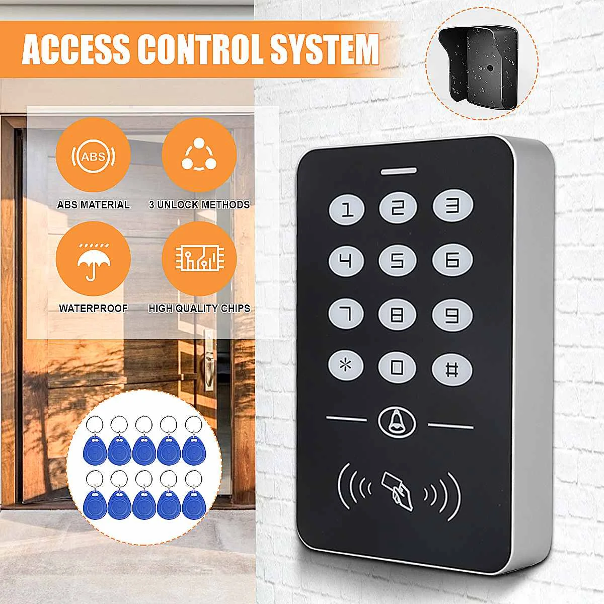 RFID Клавиатура контроля доступа цифровая панель считыватель карт для системы дверного замка с 10 шт. EM брелки Водонепроницаемая домашняя система блокировки
