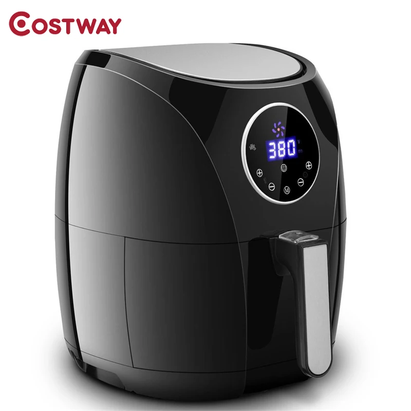  Costway 1400 W 7-in-1 Touch Screen Timer Electric Air Fryer Adjustable Temperature 7 Preset Cooking