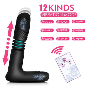 Heating Thrusting Dildo Vibrator Big Butt Plug Anal Vibrator Male Masturbator Prostate Massager Anus Sex toys for Women Men Gay 2