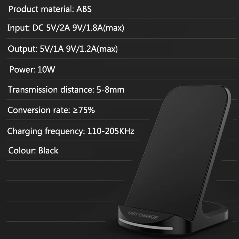 Универсальное беспроводное зарядное устройство Qi для iPhone X XS XR 10 Вт Быстрое Зарядное устройство USB Беспроводная зарядка для samsung Galaxy S8 S9 Note 8