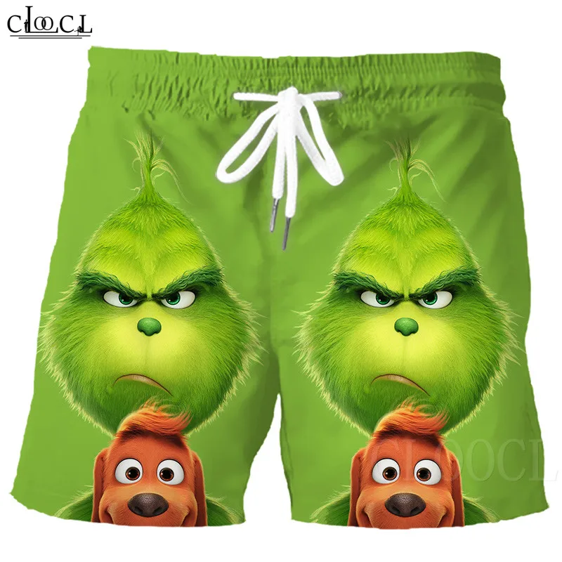 2019 Summer Men Shorts Green Monster 3D Printed Cartoon Anime Unisex Casual Shorts Streetwear Style Hot Sale Men's Sportswear