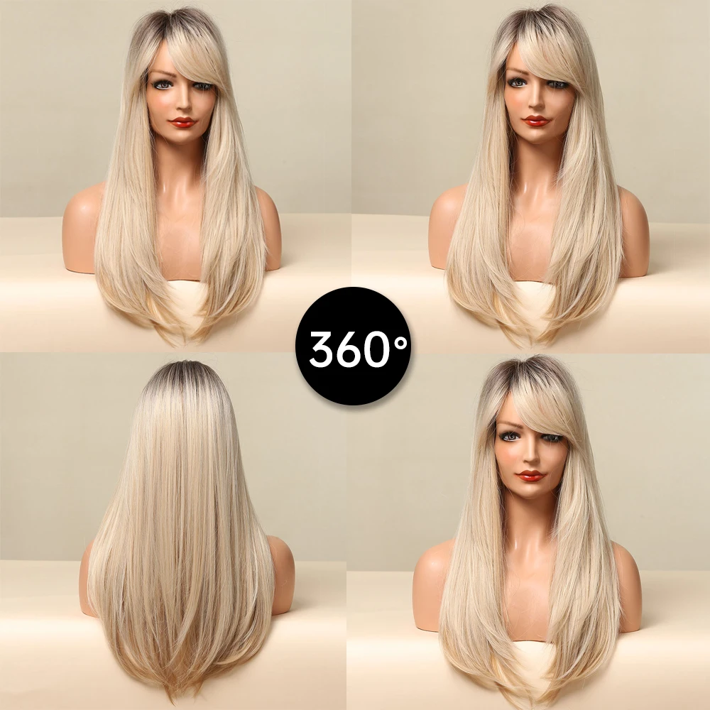 Long Straight Synthetic Wigs 5