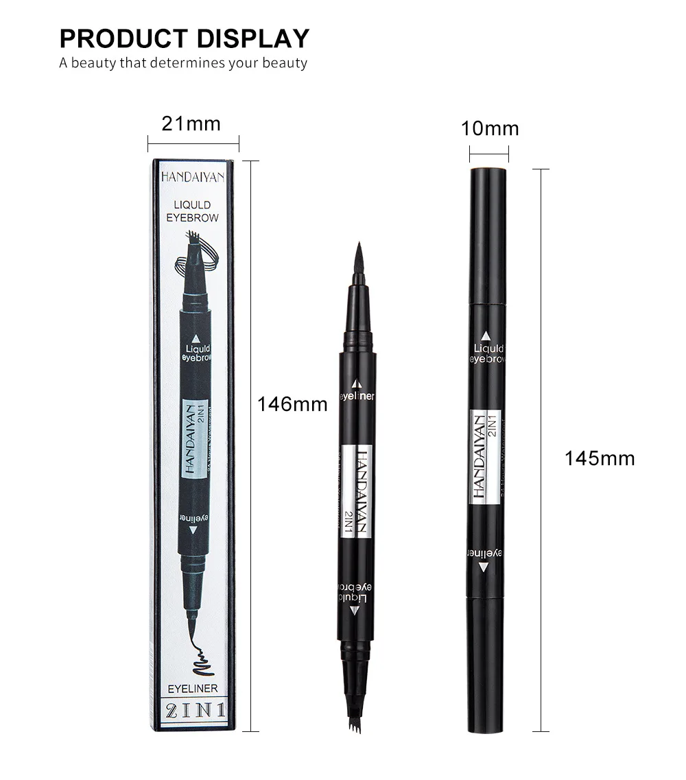 2 в 1 двухсторонняя жидкость 4 вилка микроблейдинг карандаш для бровей Набор для перманенного макияжа бровей ручка подводка для глаз набор для профессионального макияжа TSLM2
