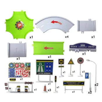 

4/8 Pcs Alloy Toy Car Race Track Set Plastic Urban Rail Scene Taxiing Toy Car K1MA For Kids New