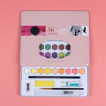 

Watercolor Paint Set Quick Dry Solid Sketching Non Toxic Paintbrush With Box School Stationery Bright Color Art Supplies Artist
