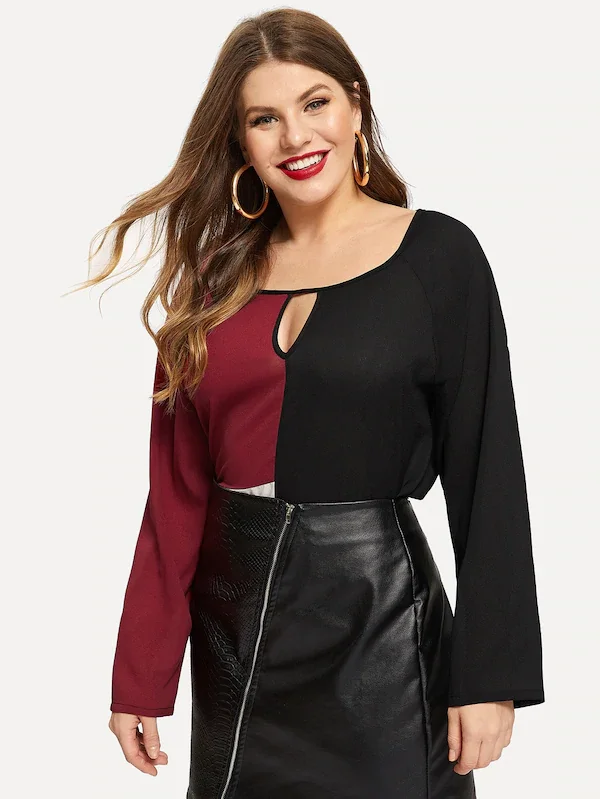 

Plus size 6XL 5XL XXXXL Summer Slim Chiffon New Casual T-Shirts Long Sleeve O-Neck Patchwork Vintage t shirts Tops tshirt