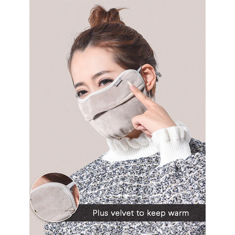 

Winter Warm Mask Women&Men Breathable Anti-fog Thickened Plus Velvet Eye Corners for Riding/Dustproof/Haze Protection Large Mask