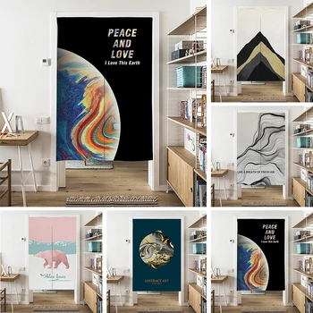 

Modern Style Japanese Noren Door Curtain Linen Fabric Bedroom Restaurant Partition Decortive Fengshui Costomized Hanging Curtain