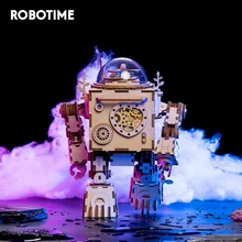 Robotime 5 Kinds Fan Rotatable Wooden DIY Steampunk Model Building Kits Assembly Toy Gift for Children Adult AM601