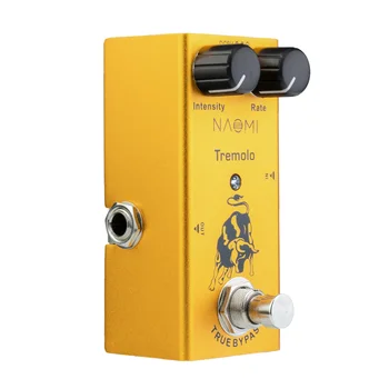 

NEP-09 Tremolo Guitar Effect Pedal with ABS Control Knobs Mini Single Pedal for Electric Guitars DC 9V Yellow