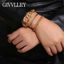 Стимпанк массивная толстая цепочка браслеты для женщин и мужчин ювелирные изделия для мужчин t Панк Винтаж Бохо золотые тройные цепи Набор браслетов