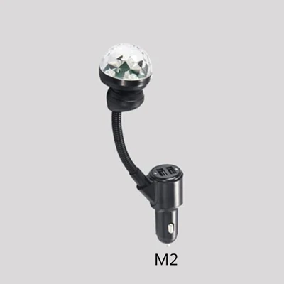 Fm-передатчик Автомобильный светодиодный светильник Bluetooth 5,0 Handsfree Dual USB зарядное устройство автомобильный Автомобильный Радио комплект атмосферная лампа аудио Автомобильная Музыка - Формат цифровых медиаданных: M2