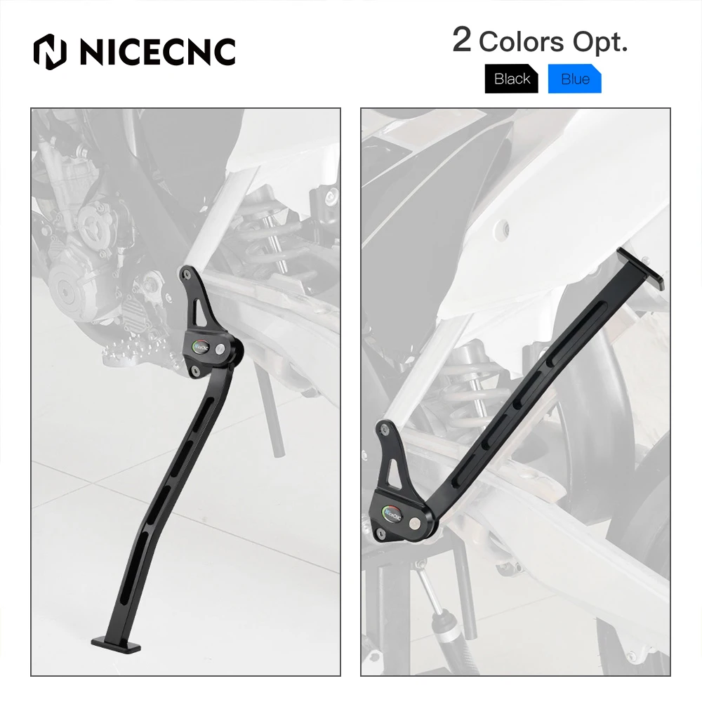 NICECNC Black Side Stand Kickstand Thickened 6061-T6 Aluminum CNC Machined Compatible with Yamaha YZ250 2005-2021 YZ125 2005-2008 2009 2010 2011 2012 2013 2014 2015 2016 2017 2018 2019 2020 2021 2022 
