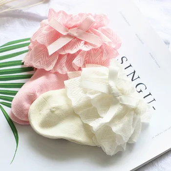 

Spring Autumn Baby Socks Cute Lace Flower Bows Newborn Baby Girl Socks Cotton Princess Girls Socks recien nacido calcetines