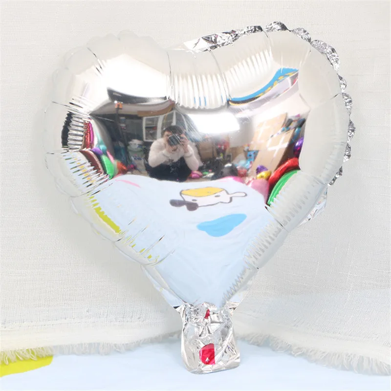 10 шт 10-дюймовые Алюминиевые шарики для свадебного украшения в форме сердца, воздушные шары для интимной вечеринки в честь Дня Рождения