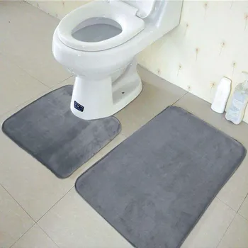 

3 Pcs Bathroom Mat Set U Shape Bathroom Carpet Toilet Rugs Non-Slip WC Mat High Water Absorbent Bath Rugs