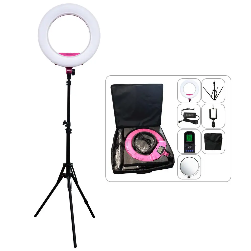 

Yidoblo AX-480EII 5500K Warm & Cold Bio-color Camera Photo/Studio/Phone/Video 18'' 240 LED Ring Light LED Lamp Makeup Ring lamp