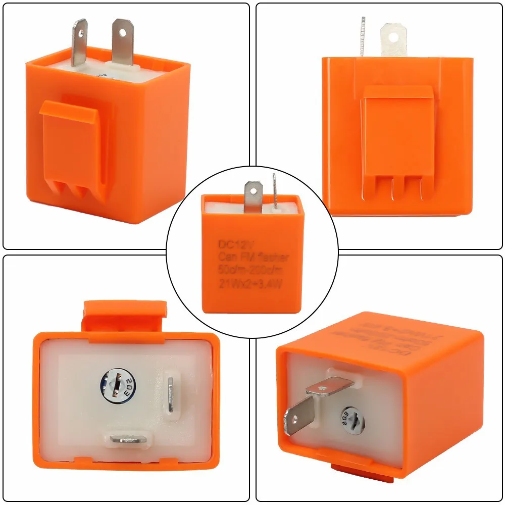 MotorcycleIndicator12VLEDRelayResistorMotorbike2PinBlinkerFlasherModifyElectronic