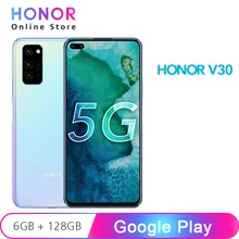 Google Play Honor V30 6 ГБ/8 ГБ 128 ГБ Kirin 990 Восьмиядерный 40 МП камера 6,5" SuperCharge 4200 мАч 5G Mobile Phoone NFC 16 Core GPU