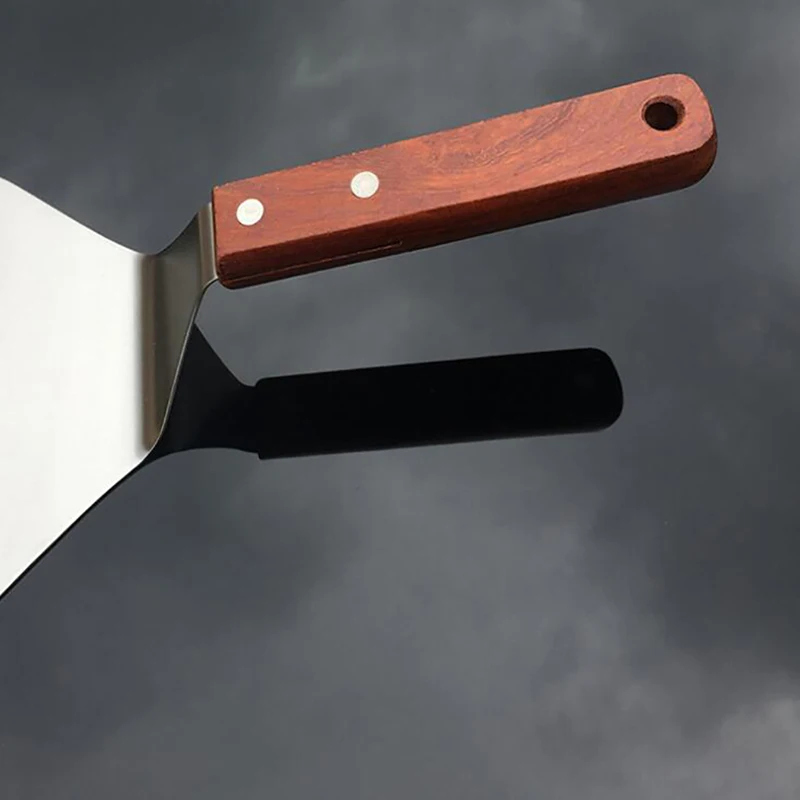 Stainless Steel Pizza Peel With Wood Handle Pizza Spatula 33.5cm x 16.4cm Large Paddle For Baking Bread