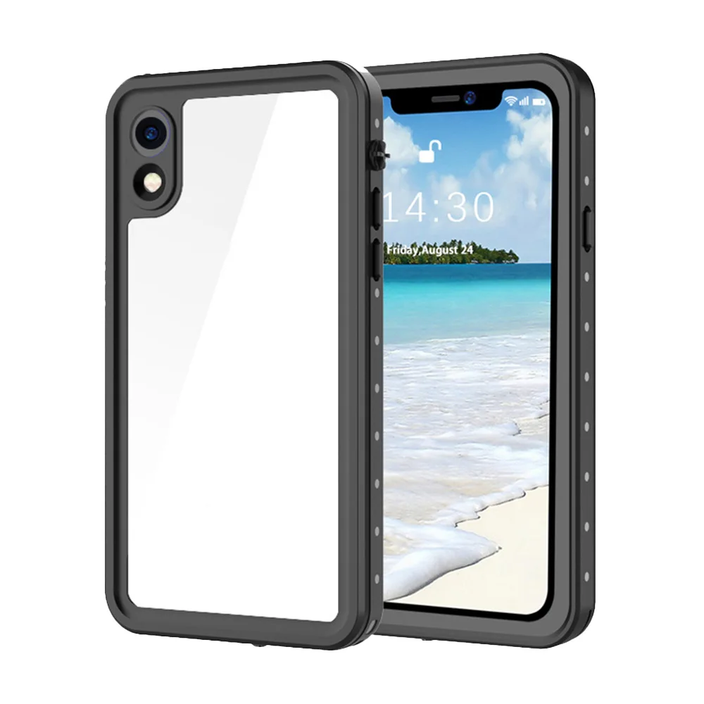 Black Водонепроницаемый чехол для iPhone X XS XR, Прозрачный ударопрочный чехол из ТПУ для мобильного телефона, высококачественный чехол для iPhone X S Max - Цвет: Black