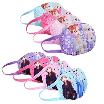 

1 Pcs Elsa Anna kid Face Mouth Protective Cotton Mask Breathable Reusable Cartoon princess Anti Dust washable Children Face Mask