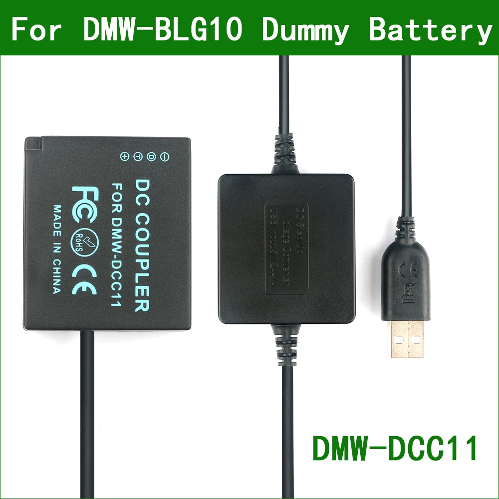 

5V USB To DMW-BLG10 BLE9 Dummy Battery DMW-DCC11 Power Bank USB Cable For Panasonic DC-ZS80 DC-ZS200 DC-GX9 DC-G100 DC-LX100 II