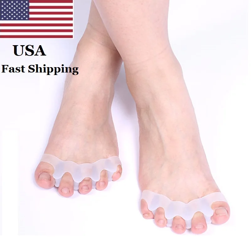 

2Pcs USA Dropshipping Toe Protector Silicone Bunion Corrector Thumb Valgus Protector Nail Tools Foot Care Toe Separator Spreader