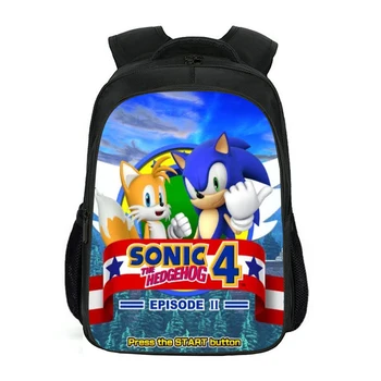 

Upgraded Version Double Layer Backpack Hot Game Design Kids Backpack Sonic The Hedgehog School Bag Cartoon Children's Backpack