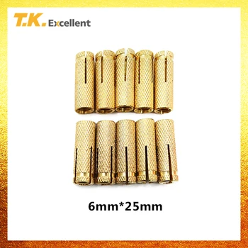 

T.K.Excellent 25 Pcs 6*25 Pure Copper Drop-in Anchor Home Decoration Fastener Tools Single Blister Pop Anchor Woodworking