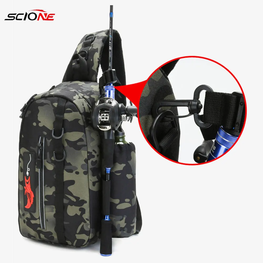 Fishing Bag Folding Shoulder Waist Large Capacity Outdoor Tackle Backpack Storage Travel Carry Bags X234D | Спорт и развлечения