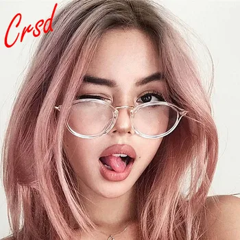 

CRSD 2020 Round Glasses Frame Clear Lens Women Glasses Luxury Transparent Eyeglasses Computer Eyeglasses Metal Frames Optical