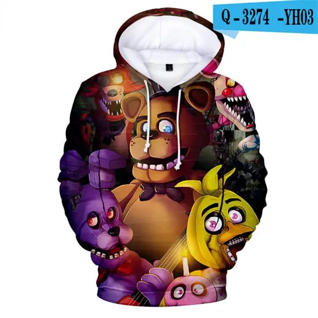 Kids gril Funny 3D Hoodies Five Nights at Freddy Autumn Winter Pop Cool kids Five Nights at Freddy 3D Hoodie Sweatshirt - Цвет: color at picture