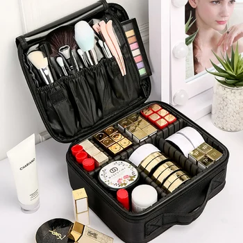 

LIKETHIS 2019 Cosmetic Bag Toiletry Organizer Six Partition Women Travel Make Up Cases Suitcases For Makeup X3235
