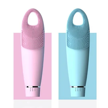 

Electric Facial Cleansing Brush Waterproof New Portable Silicone Ultrasonic Vibration Face Deep Cleaner Face Washing Brush