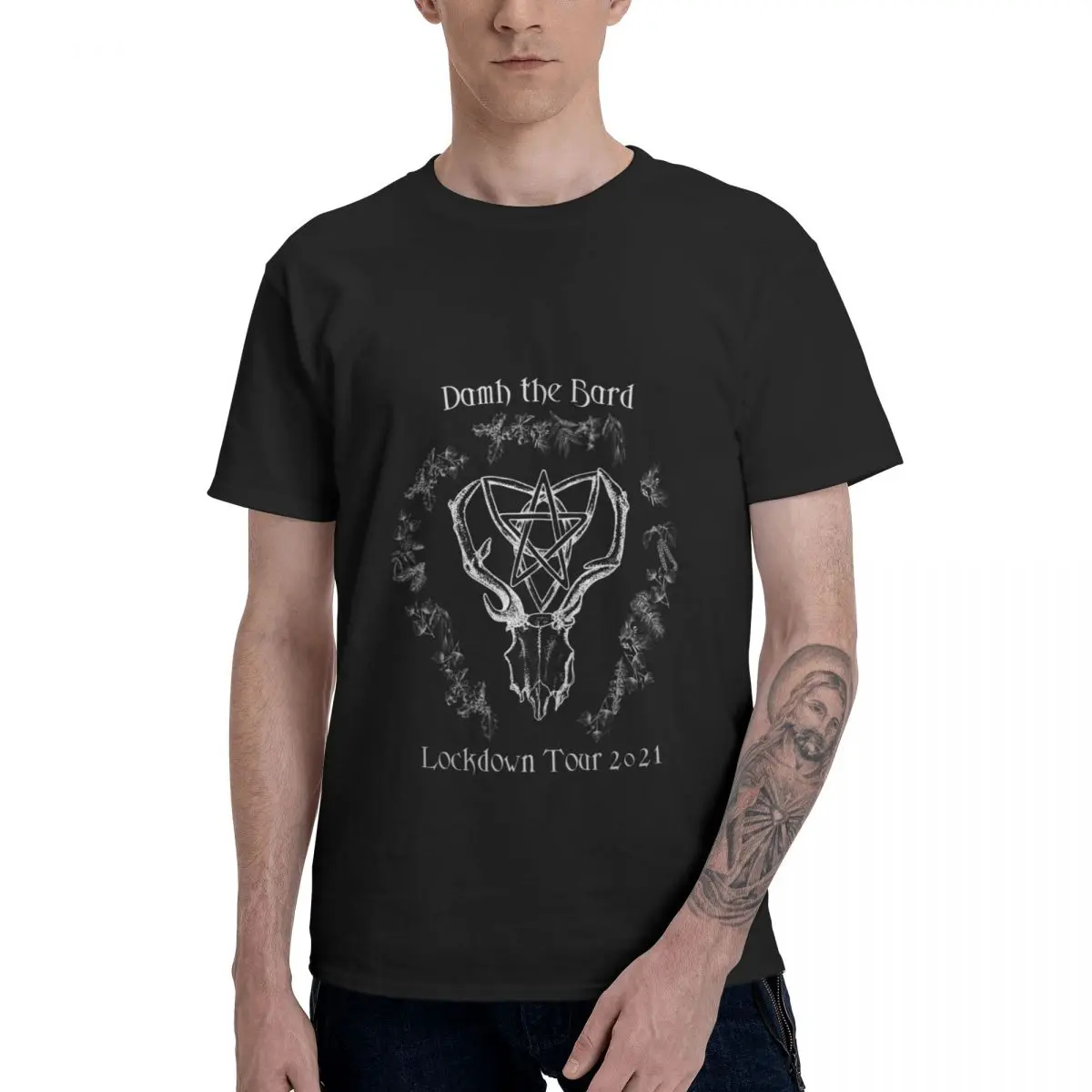 Damh The Bard Lockdown 21 T Shirt Pure Cotton Round Neck Male T-Shirt Short Long Sleeve Oversized Classic Tees Clothes US Size | Мужская