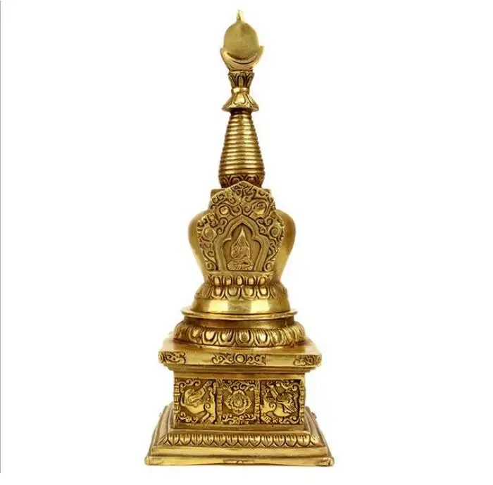 Статуя медная 28 см латунь stupa Relic пагода Ремесло Украшение