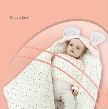 

[with thermometer] 0-6 month Newborn Baby Sleeping Bags Infant Children Bed Wrap Cotton Thick Bedding Stroller Warm Zipper Sacks
