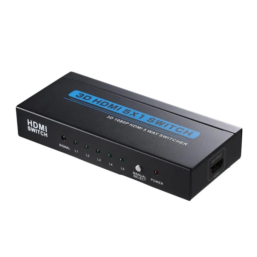 

J-Tech Digital High Speed 1080P 3DHDMI 5x1 Switcher with IR Wireless Remote 5 HDMI Signals In 1 HDMI Signals Out