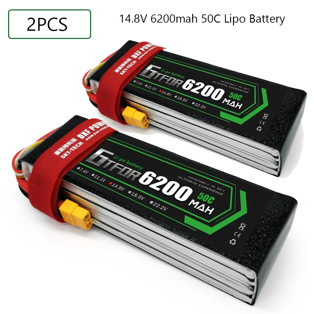 

GTFDR 4S 14.8V 6200mah 50C-100C Lipo Battery 4S XT60 T Deans XT90 EC5 For FPV Drone Airplane Car Racing Truck Boat RC Parts