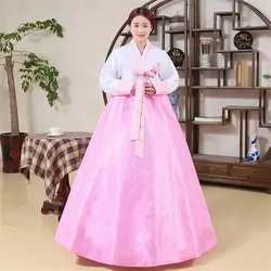Женское традиционное корейское элегантное танцевальные костюмы для выступлений с вышивкой в традиционном Корейском стиле для