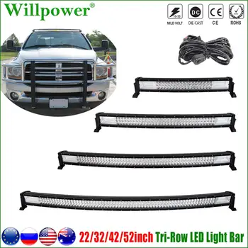 

Car Roof 22" 32" 42" 52" Curved LED Light Bar For Jeep Chevy Dodge Polaris SUV Offroad 4x4 Truck LED Bar Fog Light Driving Lamp