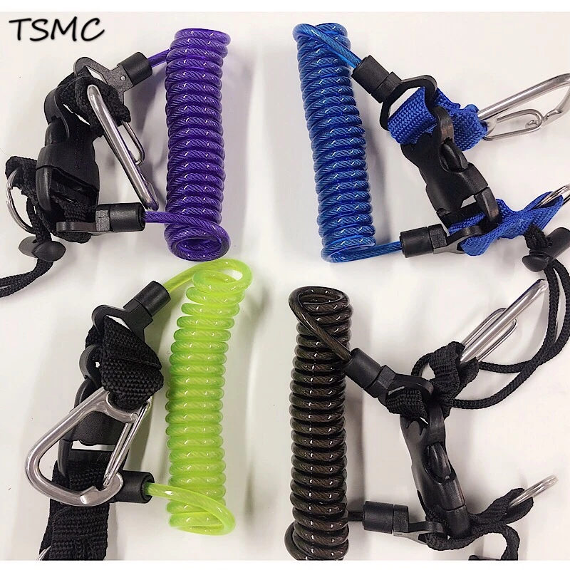 Scuba Diving 316 Anti Lost Spiral Spring Coil Lanyard Safety Emergency Tool With One Quick Release Buckle Pool Accessories Aliexpress