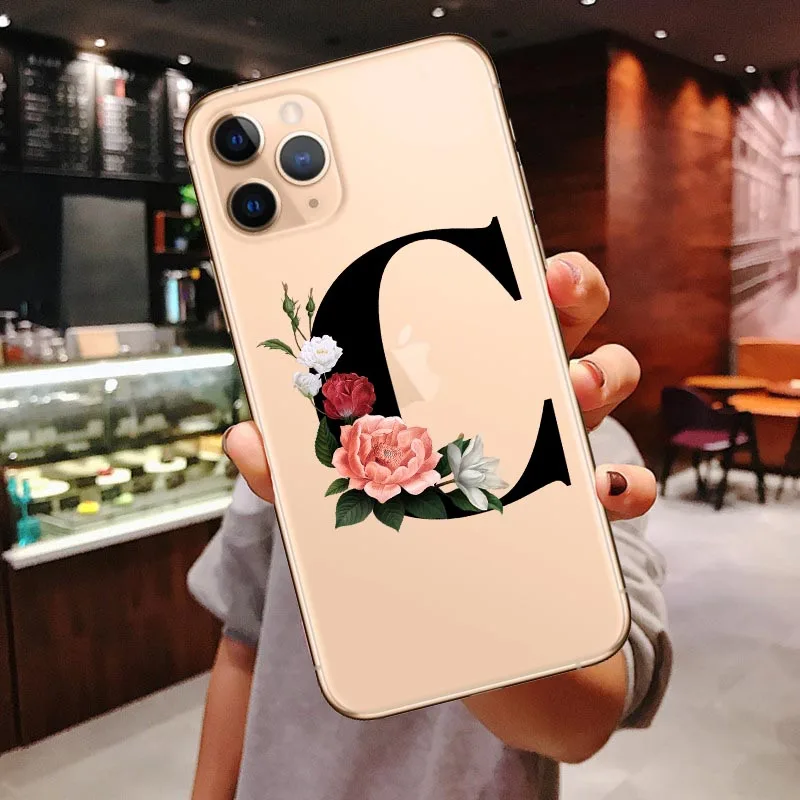 TPU Чехол для телефона для iphone 11 Pro Max Initial 26, мягкий силиконовый прозрачный чехол с цветами для IPhone X XR XS MAX 6 6s 7 8 Pus - Цвет: TPU