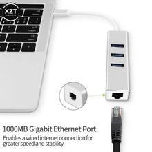USB C HUB Gigabit Ethernet Rj45 Lan Adapter USB Type C to USB 3.0 HUB 10/100/1000 Internet Network Card for MacBook ChromeBook