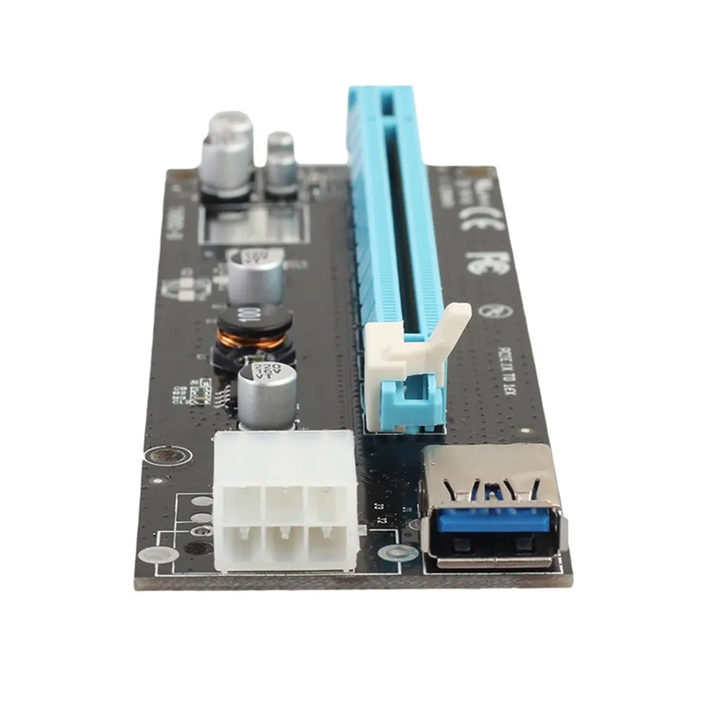 Мини PCI-E Express PCI-E Riser Card 1Х до 16Х с SATA 6pin кабелем USB 3,0 Riser для bitcoin Miner BTC машины